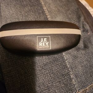 J.F. Rey Black and White Eyeglass Case